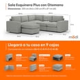 thumbnail image 2 of Sala Seccional Modular Esquinera Adapti 5 Plazas Reposabrazo Ancho + Otomano Gris Niebla, 2 of 9