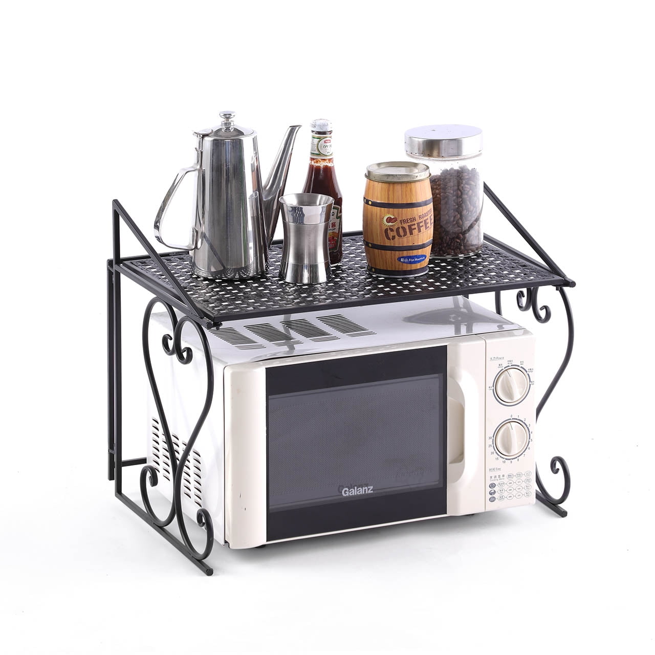 Microwave Oven Rack Kitchen Organizer Counter Cabinet Storage Sturdy Metal Shelf 