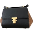 thumbnail image 5 of Tory Burch 84761 Black/Gold Hardware Juliette Black Leather Brown Suede Women's Mini Bag, 5 of 7