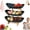 Green-3 Tier, variant on 3 Tier Countertop Fruit Basket Organizer, Oval Fruit Basket with Bamboo Stand, Tiered Fruit Bowl for Kitchen Countertop, Space-Saving Organizer