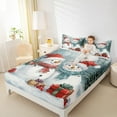 thumbnail image 4 of Manfei Cute Xmas Snowman Bed Sheets,Christmas Gifts King Sheets,White Blue Red Sheet Set For Girl Kids,Microfiber Bedroom Decor,4 Pieces, 4 of 7