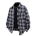thumbnail image 1 of Blusa y camisa de manga larga con cuello vuelto para hombre, informal, con botones, bolsillo enrejado, cuello vuelto, camisa de manga larga para hombre, abrigo de poliéster, 1 of 8