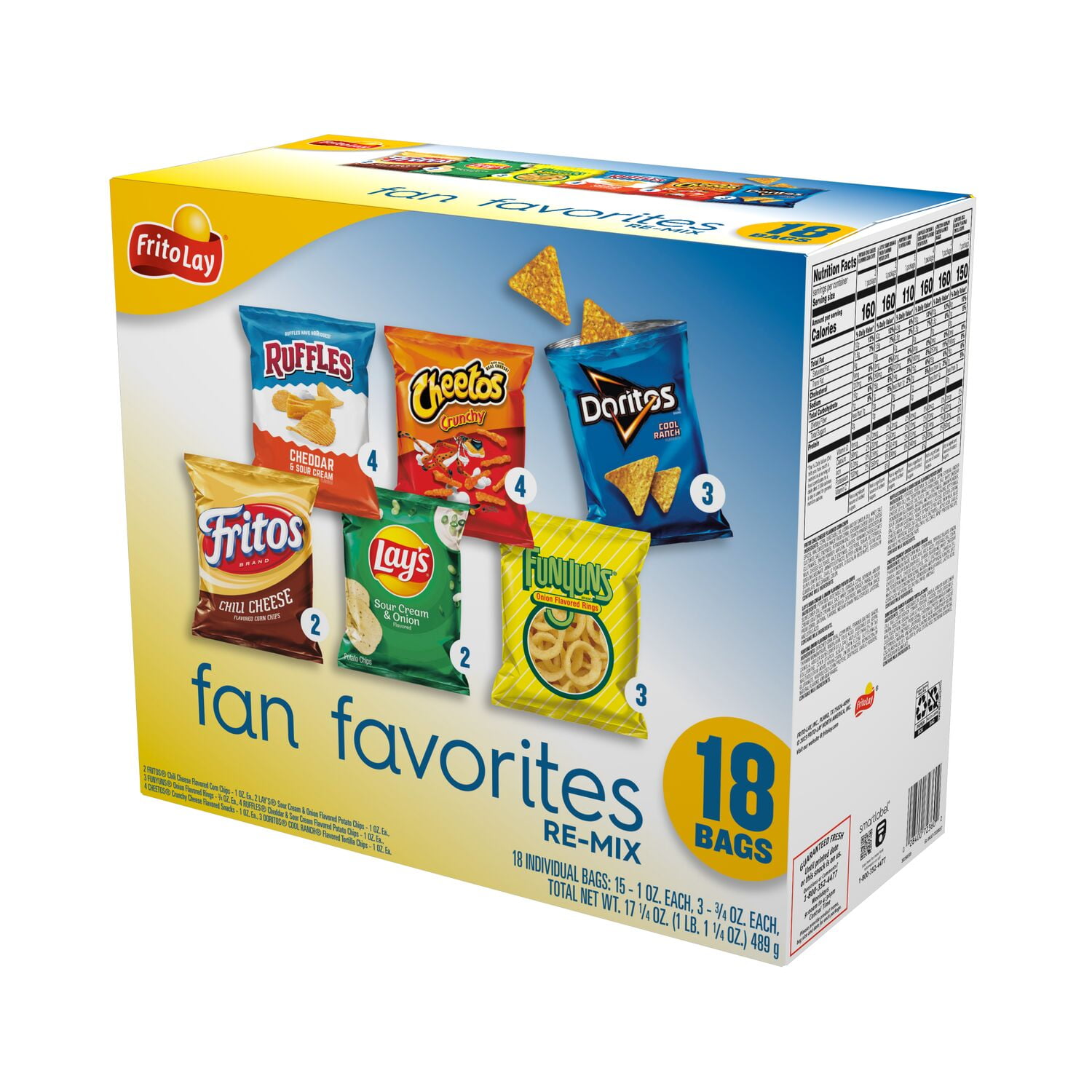Frito Lay Snacks Fan Favorites Re-Mix Variety Pack, 17.25 oz, 18 Count