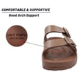 thumbnail image 2 of VICT POPU Womens Sandals Adjustable Double Buckle Strap Waterproof EVA Flat Slides，Brown,Sizes 10, 2 of 6