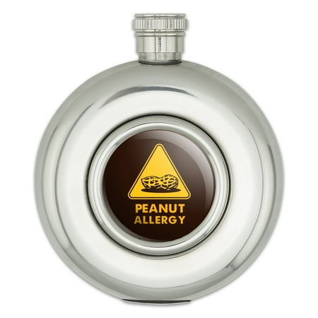 

Peanut Allergy Yellow Warning Sign Round Stainless Steel 5oz Hip Drink Flask