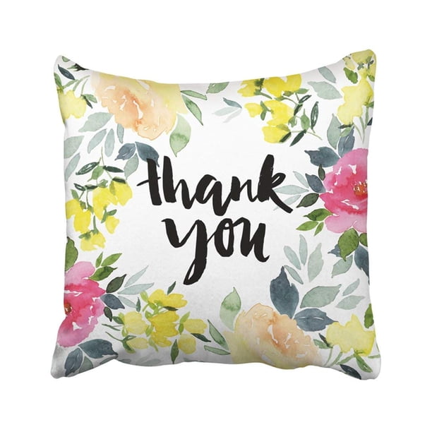 ARTJIA Thank Flowers Watercolor Hand Painting Inscription Roses You 