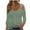 Green1, variant on Eyelet Cold Shoulder Shirts for Women Summer Trendy 3/4 Sleeve Tunic Tops Plus Size Solid Color V Neck Blouses