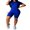 Blue, variant on KOMOO Women 2Pcs Sport Set Short Sleeve Slim Top High Waist Elastic Short Pants Yoga Outfits