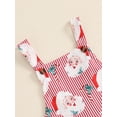 thumbnail image 4 of Suealasg Christmas Kids Girls Overalls, Santa Claus Print Striped Flare Pants Clothes for Casual Daily, 4 of 7