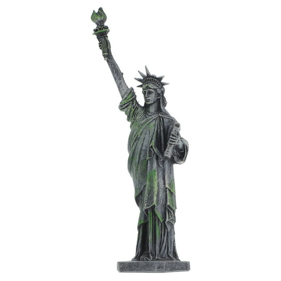 KALLORY 1Pcs Statue of Liberty Figurine Resin Material Office Decor Fish Tank Decoration Multi Color 19.8X7.5X4.2In