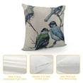 thumbnail image 4 of Leisuo  Blue Robin Bird Throw Pillow Cover Stand On Branch Foliage Furry Vivid Animal Nature Pillow Case Decorative Men Women Boy Girl Room Cushion Cover for Home Couch Bed White, 4 of 5