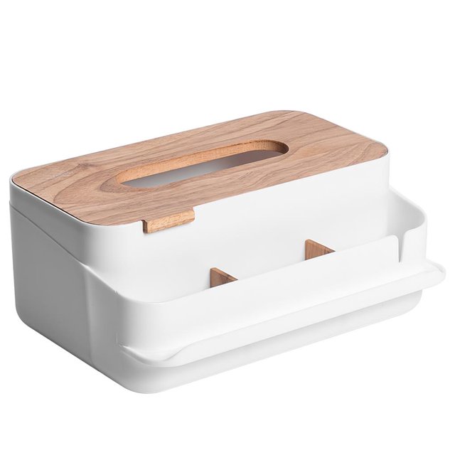 Caja De Pañuelos Soporte De Almacenamiento De Pañuelos De Plástico Y Dispensador De Pañuelos De Gran Espacio De Almacenamiento Con Soporte Para Teléfono Para El Automóvil De La Oficina En El Hogar Speravity HA016721-00