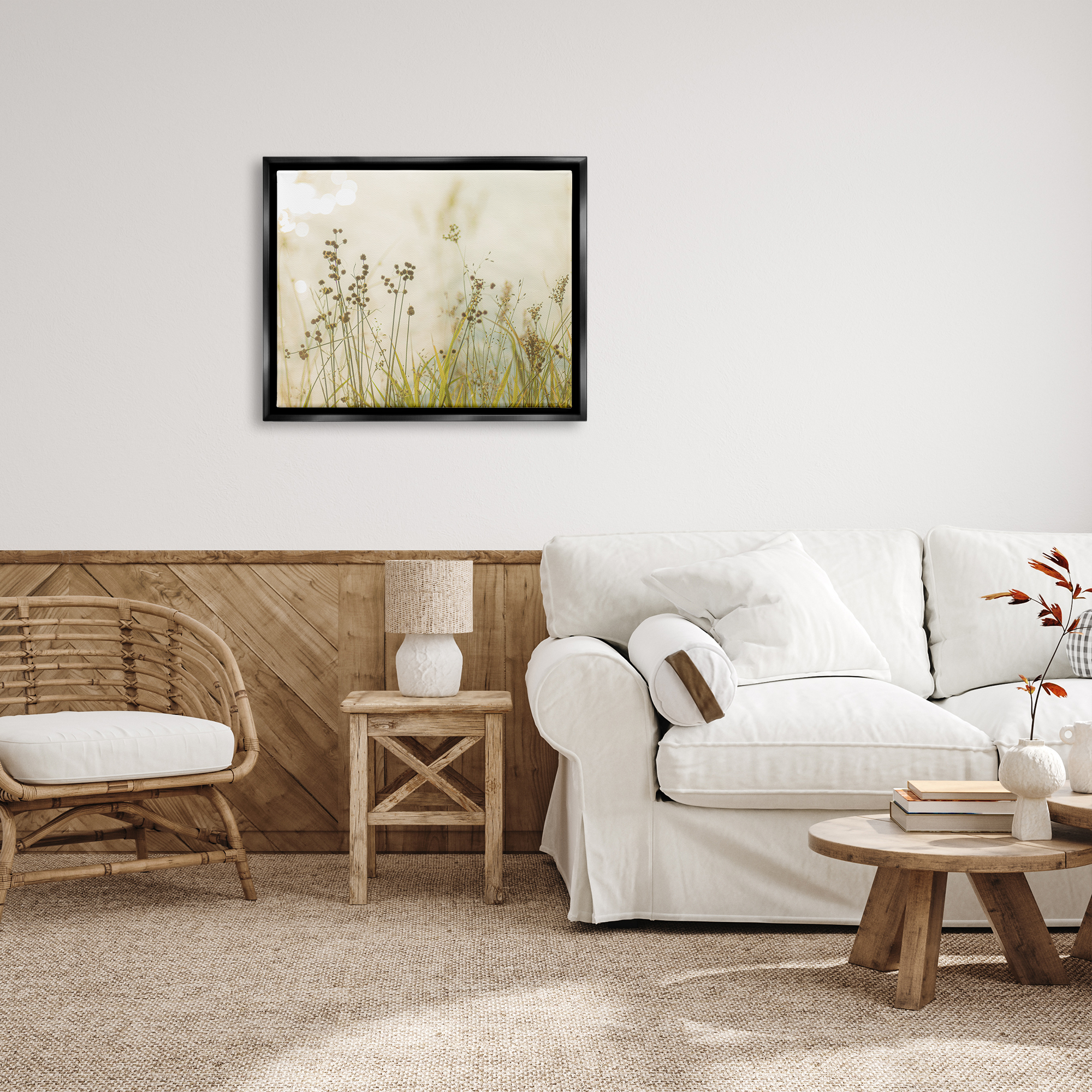 Stupell Industries Rural Country Grasses Botanical & Floral Photography Black Floater Framed Art Print Wall Art, 31 x 25