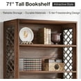 thumbnail image 2 of Finmind 6-Tier Bookcase Set of 2- 70.8" Vintage Tall Bookcase with X-Pattern Design & 5-Shelf Display Rack, 2 of 7