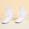 thumbnail image 2 of mgoYE Ruffle Socks for Girls Baby Girls Socks Ruffle Lace Frilly-Dress Socks for Newborn Infant Toddler(White,1-3 Years), 2 of 9