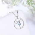 thumbnail image 5 of 925 Sterling Silver Ballerina Necklace March Birthstone Blue Ballet Dancer Dance Pendant Women Christmas Valentine's Day Birthday Gifts for Daughter Juwaliy, 5 of 9