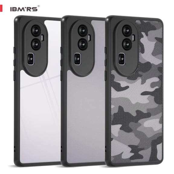 IBMRS For oppo reno 10 pro plus case, Translucent Slim Shockproof Phone Cover (Camo Black)