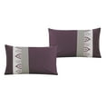 thumbnail image 5 of 7-Piece Desiree Comforter Set Bedding|Scroll Damask Floral Embroidery Pleated|Purple Gray Silver|King Size, 5 of 5