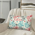 thumbnail image 4 of Plush Throw Pillow Covers, Bike Pattern red blue Pillow Cases with Invisible Zipper, Breathable Microfiber Pillow Cases Standard Size for Sleeping Bedroom Sofa Living Room 16x24, 4 of 5