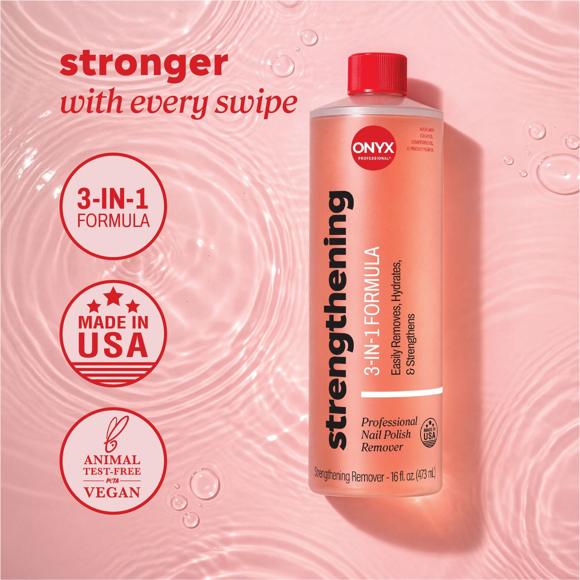 ONYX Professional 3-in-1 Strengthening Nail Polish Remover