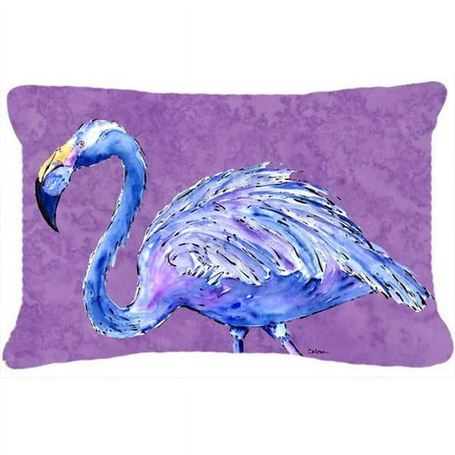 12 x 16 In. Flamingo on Purple Indoor & Outdoor Fabric Decorative Pillow