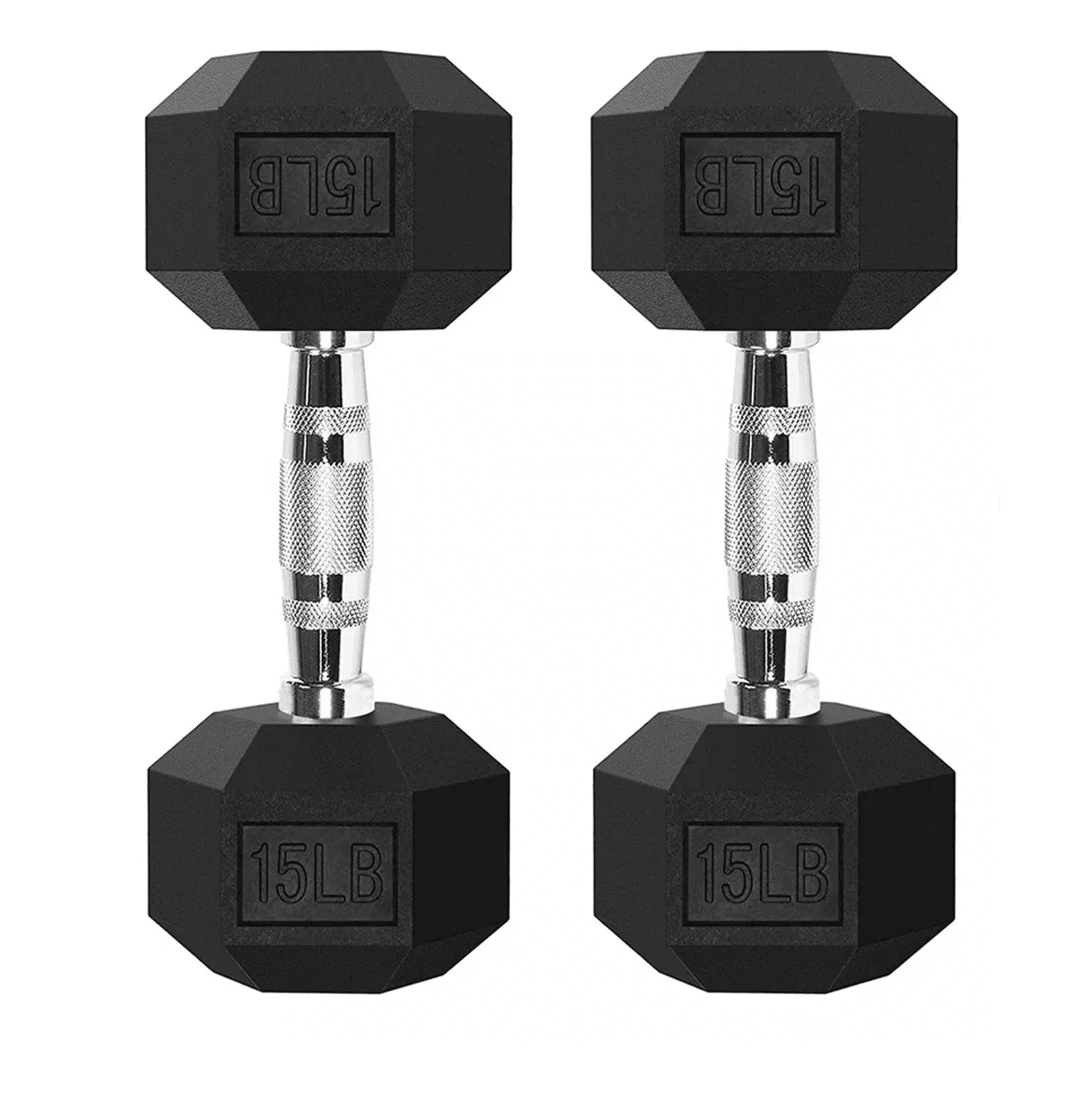 Likefit Mancuernas Hexagonales De 15 Kg Mancuernas Hexagonales De Caucho  Labg Kg 15 Lb Negro Walmart