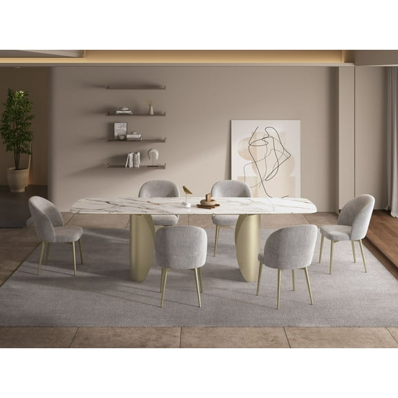 ACME Cora Side Chair (Set-2) in Champange Fabric