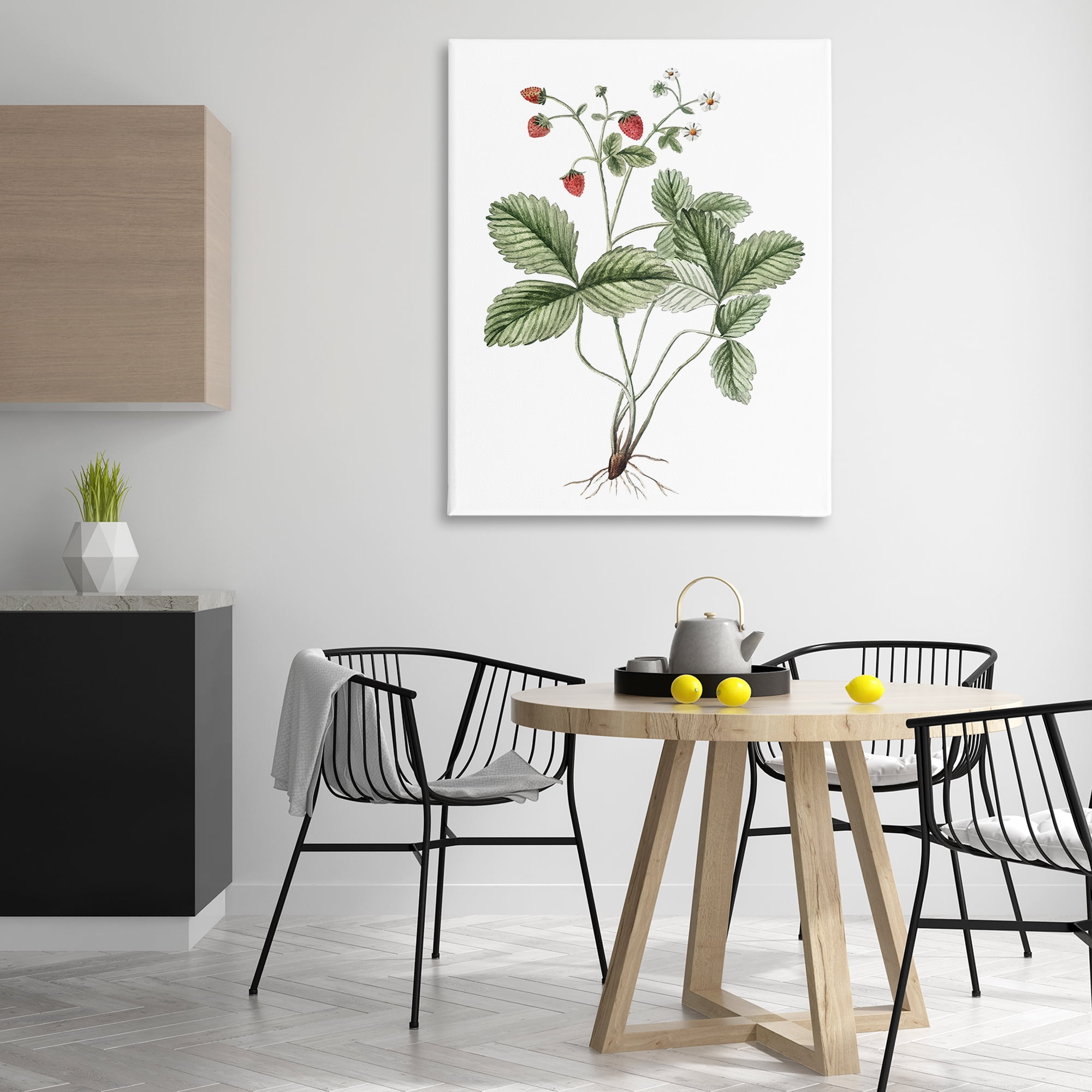 Stupell Industries Budding Strawberries Study Food & Beverage Painting Gallery Wrapped Canvas Art Print Wall Art, 36 x 48