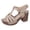 White, variant on Women's Heeled Sandals Open Toe Platform Heels Fashion Studded T-Strap Pumps Shoes with Adjustable Buckle Ankle Strap White Size 7