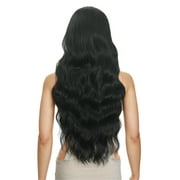 RYHAIR 30 inches Long Wavy HD Lace Front Wig with Black Synthetic Hair for Women Daily Cosplay