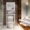 thumbnail image 3 of Costway Wooden Over The Toilet Storage Cabinet Spacesaver Organizer Bathroom Tower Rack, 3 of 10