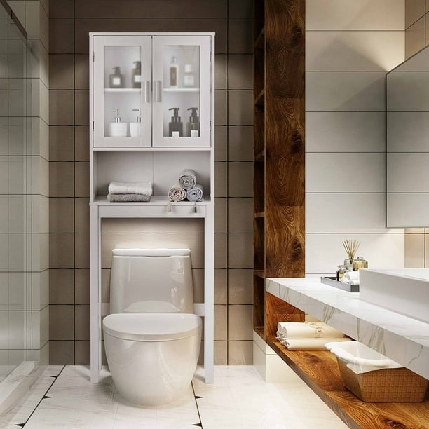 Meuble de rangement WC / toilettes ou salle de bain blanc