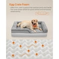 thumbnail image 3 of FEANDREA Cama para Perros, Cama para Mascotas, 91 x 68 x 16 cm, Ortopédica con Espuma Corrugada, Funda Extraíble con Motivo Rosa de Peluche, Bordes Elevados Acolchados, Gris Paloma, 3 of 6