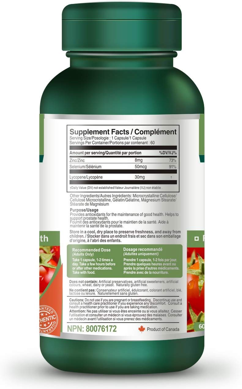 Vorst Lycopene with Zinc and Selenium 30mg Prostate Supplement 60