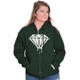 thumbnail image 3 of Diamond Dripping Fashionable Girly Zip Up Hoodie Men's Women's Brisco Brands 2X, 3 of 6