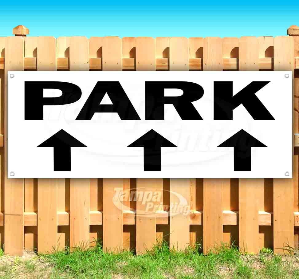 Park 13 Oz Heavy Duty Vinyl Banner Sign With Metal Grommets New