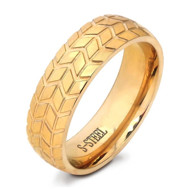 Jumpingount Anillo de boda de carburo, colgante biselado, accesorio de citas a la moda, artesanía a prueba de herrumbre, suministros de compromiso Ropa, zapatos y accesorios Miscelánea Oro Tipo 8