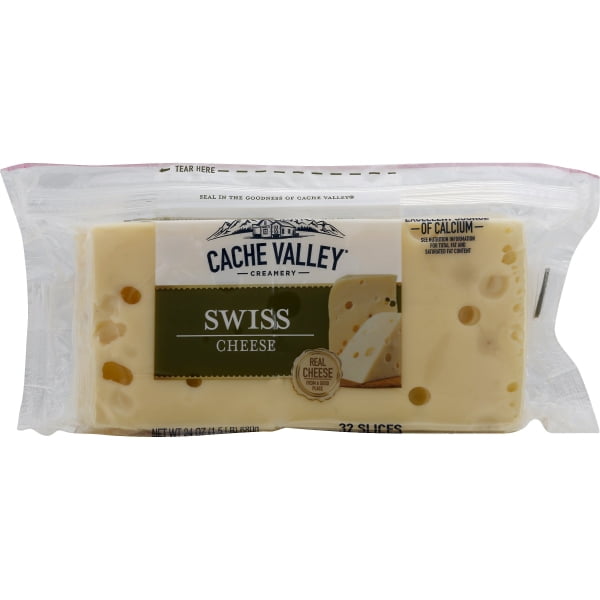 Cache Valley Natural Slices Swiss Cheese, 24 Oz., 32 Count