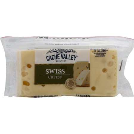 Cache Valley Natural Slices Swiss Cheese 24 Oz 32 Count