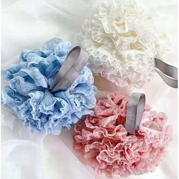 3 Pcs Shower Loofahs,Bath Shower Loofah Sponge,Body Wash Bathroom,Yayun Exfoliating Shower Pouf Balls for Women,Men,Exfoliate with Beauty Bathing Accessories