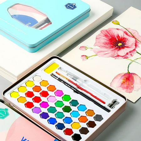 watercolor supplies sponge beginners pencil adults artists students paint paper water colorin painting drawing paintbrush assorted pigment brush solid colors