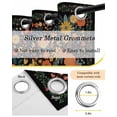 thumbnail image 5 of Boho Black Flowers Blackout Curtains 96 Inch Length 2 Panels Set, Spring Abstract Watercolor Floral Leaf Full Shading Curtains for Windows, Blackout Curtains for Bedroom Living Room 52"x96", 5 of 8