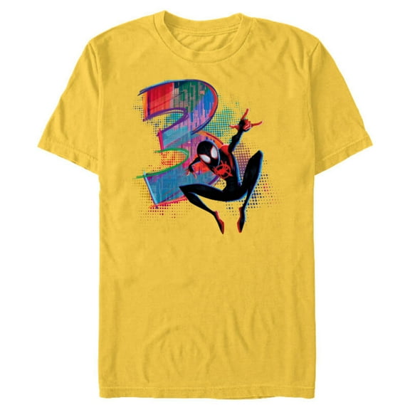 Marvel Spider-Man Miles Morales 3rd Birthday Graphic - Short Sleeve Blended T-Shirt for Adults - Customized-Yellow