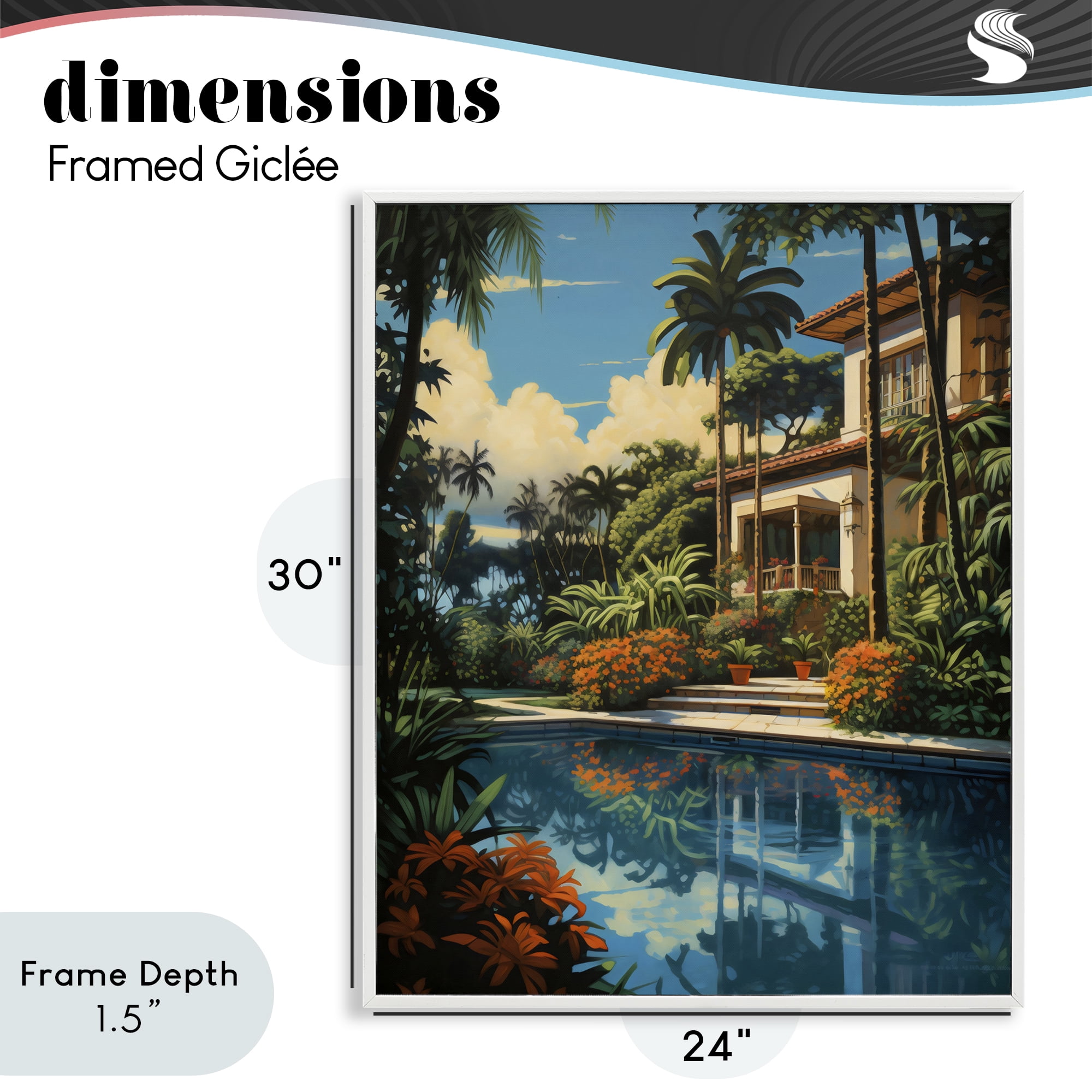 Stupell Industries Tropical Tranquility Villa White Framed Giclee Art, design by Creative Studio