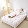 thumbnail image 3 of Erosebridal Dreamy Princess Bowknots Queen Sheet Sets,Cheetah Pattern Monogrammed J Bed Set For Girly 4 Pieces, 3 of 6