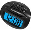 LCD Digital Alarm Clock Battery Operated Only Small, Blue Backlight,Ascending Alarm Volume, Simple Basic Clock for Bedroom/Desk/Travel