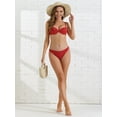 thumbnail image 5 of DARING DIVA Women's Push Up Underwire Ruched Swimsuit 2 Pieces S Red, 5 of 6