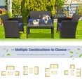 thumbnail image 6 of Gymax 4PCS Patio Conversation Set Outdoor Rattan Furniture Set w/ Navy Cushions, 6 of 10