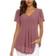 thumbnail image 1 of Fiudx Ofertas Flash Artículos En Oferta Camiseta de Manga Corta con Cuello En V Informal de Color Sólido de Gasa a La Moda para Mujer, 1 of 6