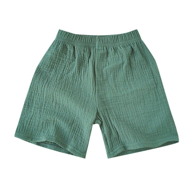FAOWME Child Casual Breathable Pants Solid Color Pants Green 12-18 Months